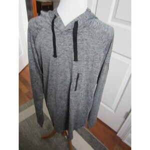 CROOKED HAMMOCK BREWERY MEN'S GRAY KNIT STRETCH HOODED PULLOVER SIZE SMALL